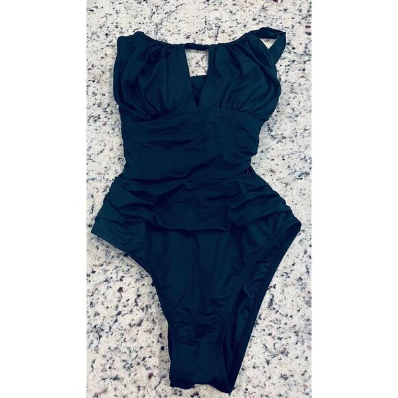 La Blanca Women's Standard Island Goddess High Neck Keyhole - Picture 2 of 5